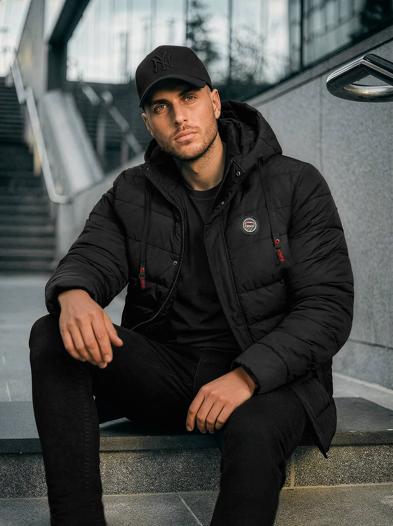 Pánska Bunda Čierna OZONEE JS/31M5081/392Z