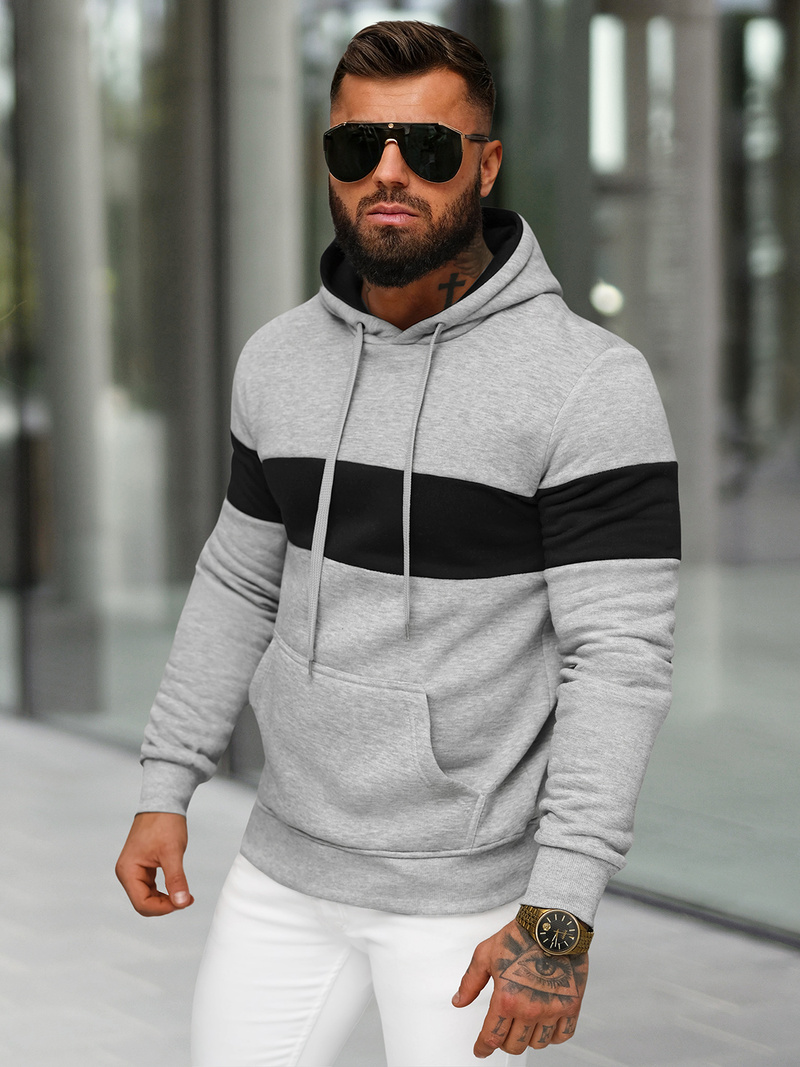 Pánska Mikina Sivé OZONEE JS/8B1316/2