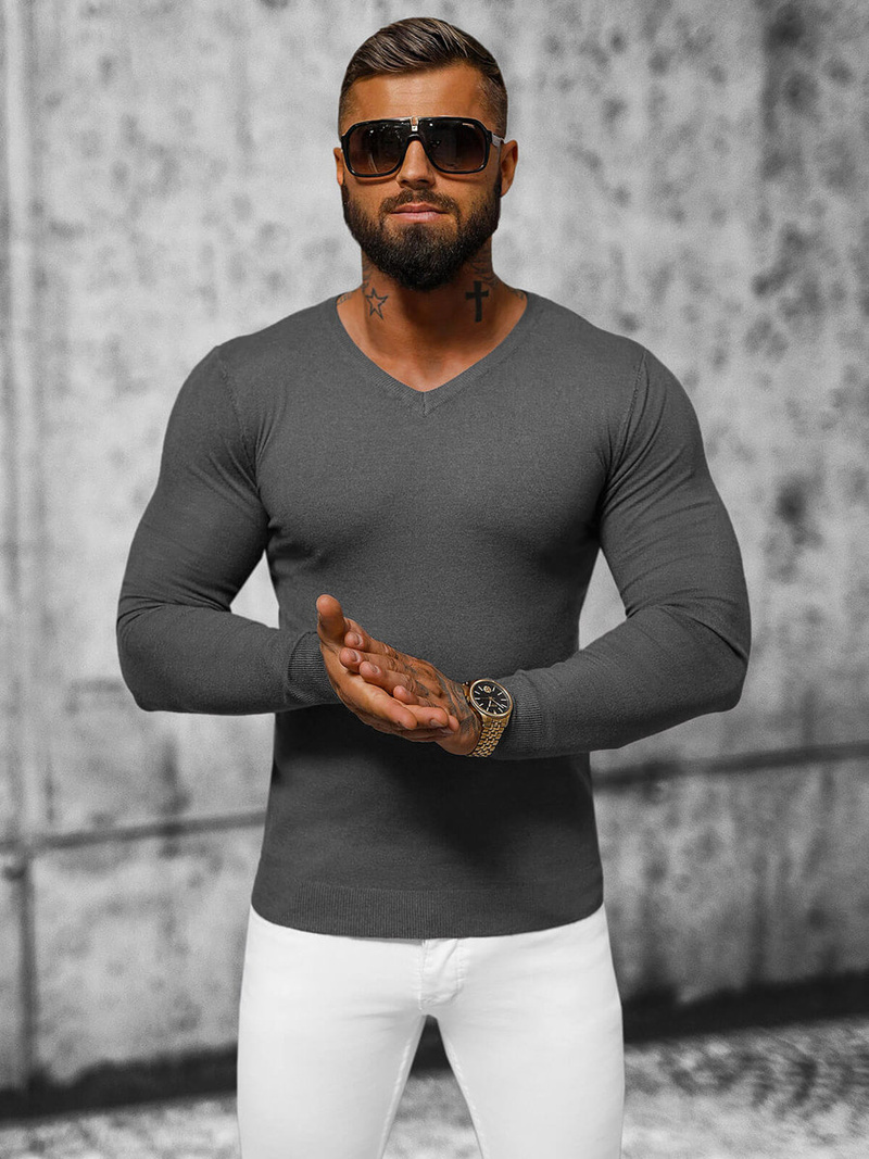 Pánsky Sveter Grafitový OZONEE NB/MMB601/3Z