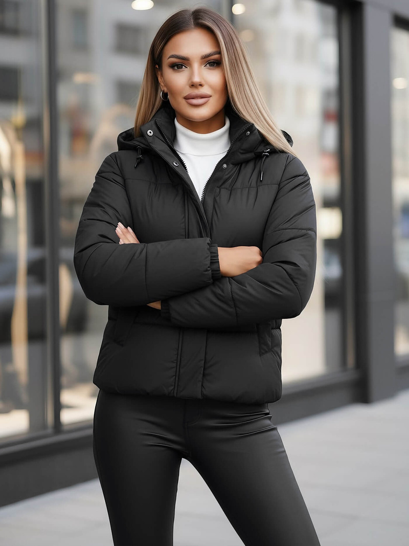 Dámska Bunda Čierna OZONEE JS/16M9188/392Z