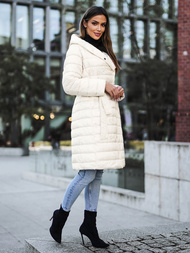 Dámsky kabát ecru OZONEE JS/5M3159/254Z