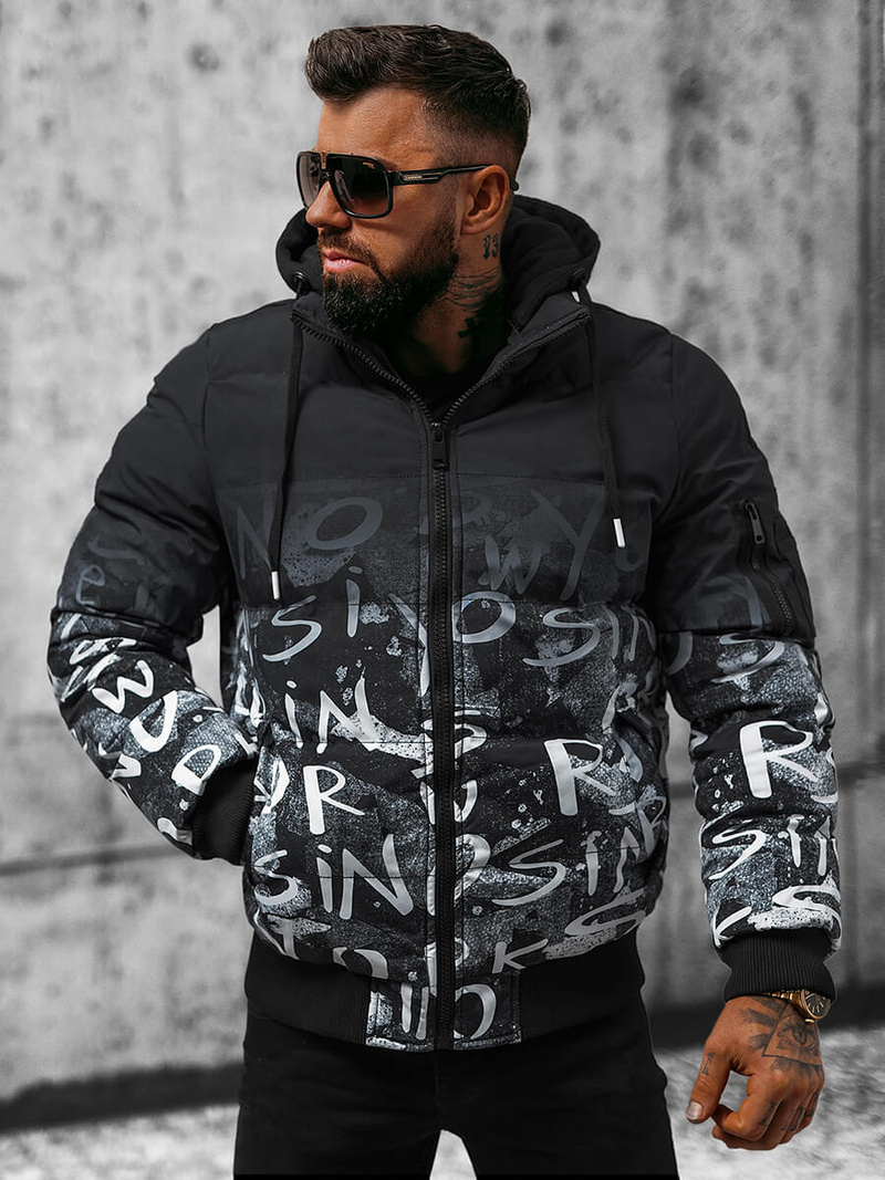 Pánska Bunda Čierno-Biela OZONEE JS/27M8102