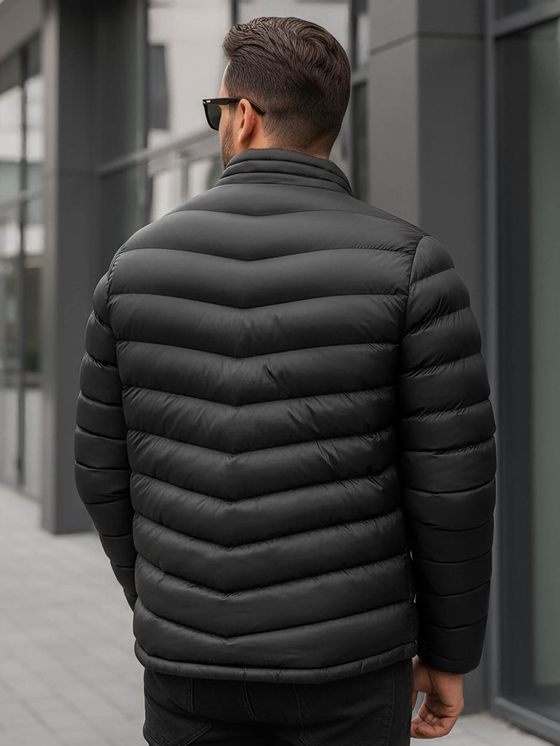 Pánska Bunda Čierna OZONEE JS/SM71Z