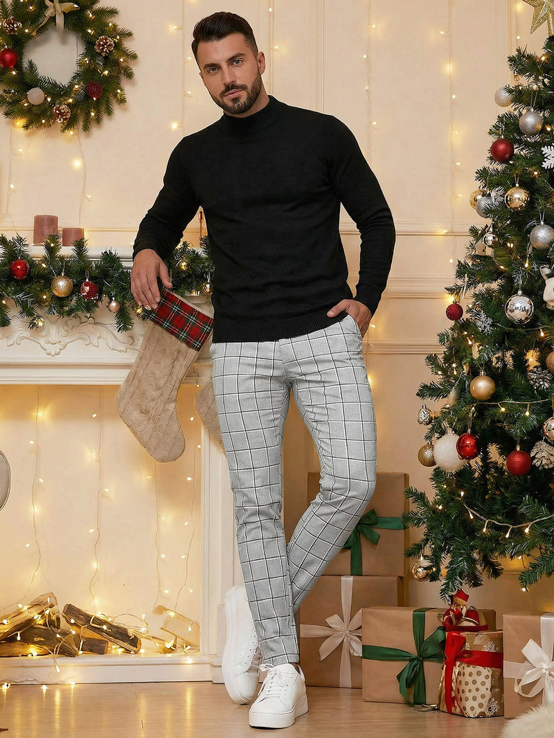 Pánske chino nohavice sivé OZONEE DJ/5522Z