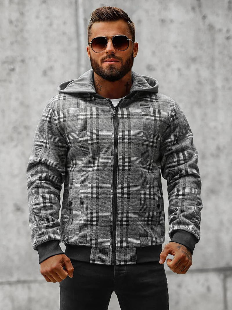 Pánska Bunda Sivá OZONEE O/3A58