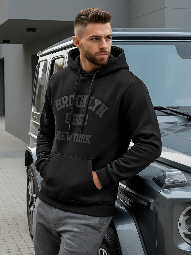 Pánska Mikina Čierna OZONEE JS/8B1969/3