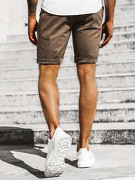 Pánske chino kraťasy hnedé OZONEE DJ/1006