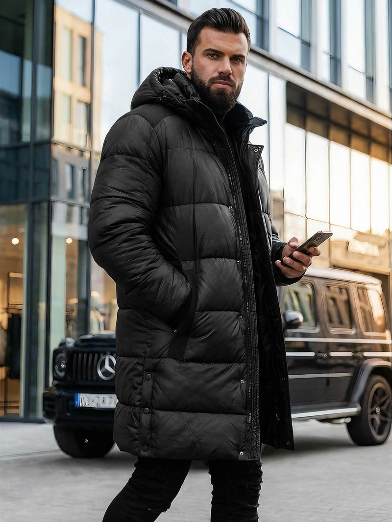 Pánska Bunda Čierna OZONEE O/M800Z