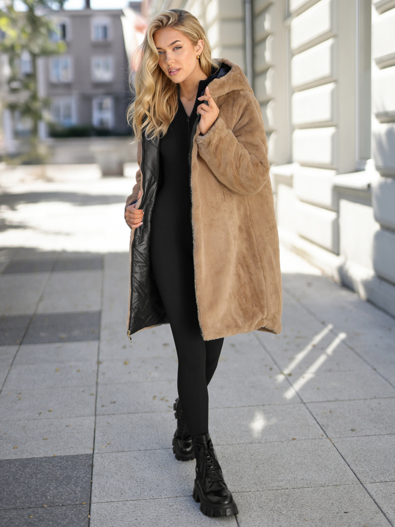 Dámska dlhá zimná bunda čierna OZONEE JS/5M3352/392