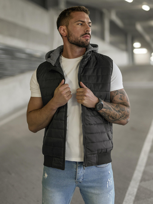 Pánska Vesta Čierna OZONEE JS/8M983/392Z