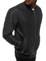 Pánska koženková bunda Čierna OZONEE N/6121