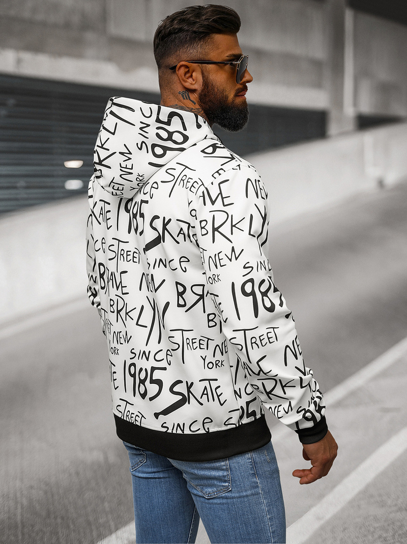 Pánska Mikina Biela OZONEE JS/8B1175/1