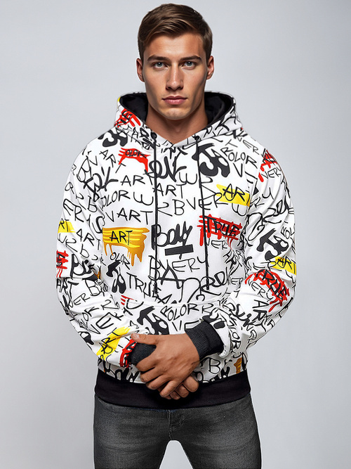 Pánska Mikina Biela OZONEE JS/8B1251/1