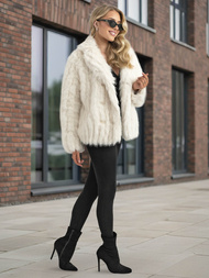 Dámska bunda biela OZONEE JS/11Z8261