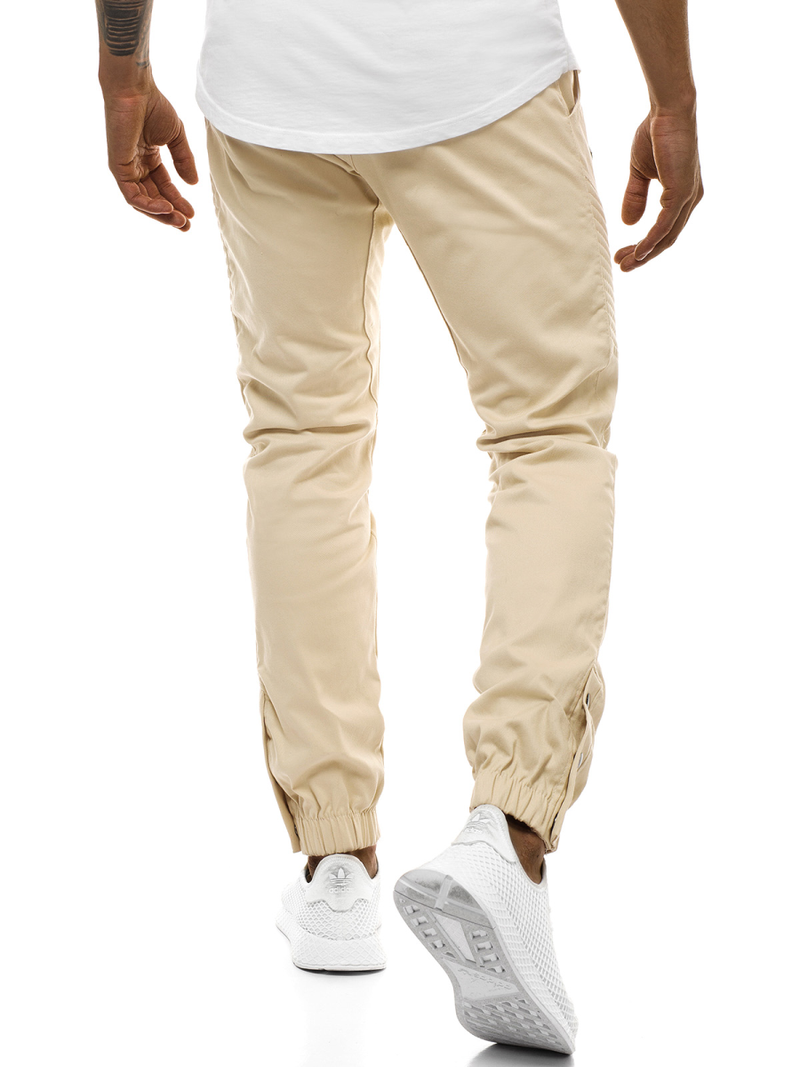 Pánske chino jogger nohavice béžové OZONEE A/0952