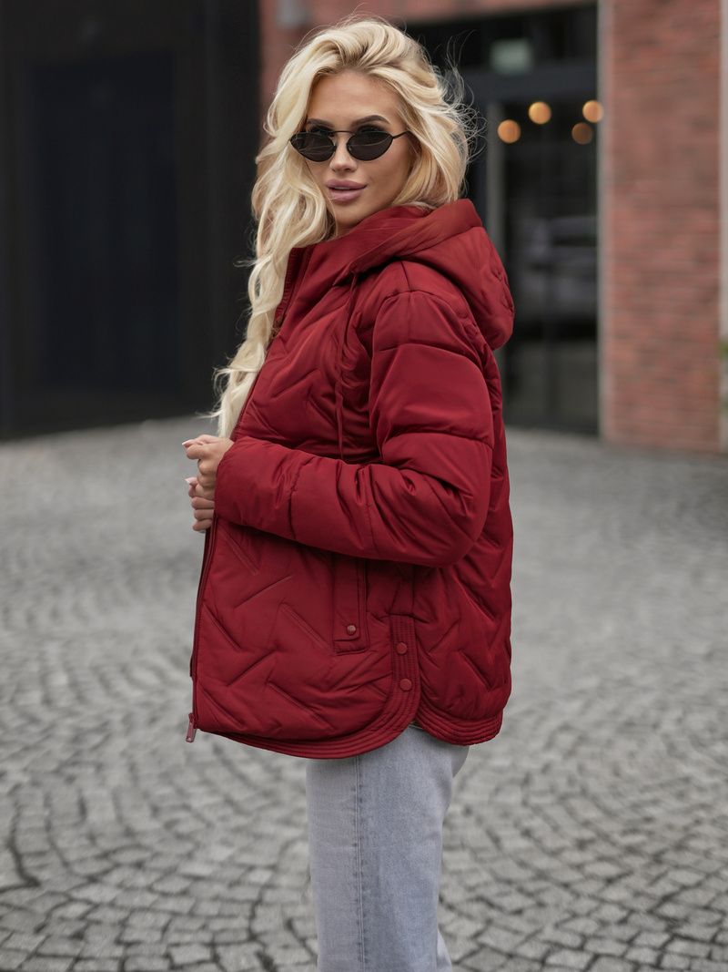 Dámska bunda burgundsko OZONEE JS/16M9300/06Z