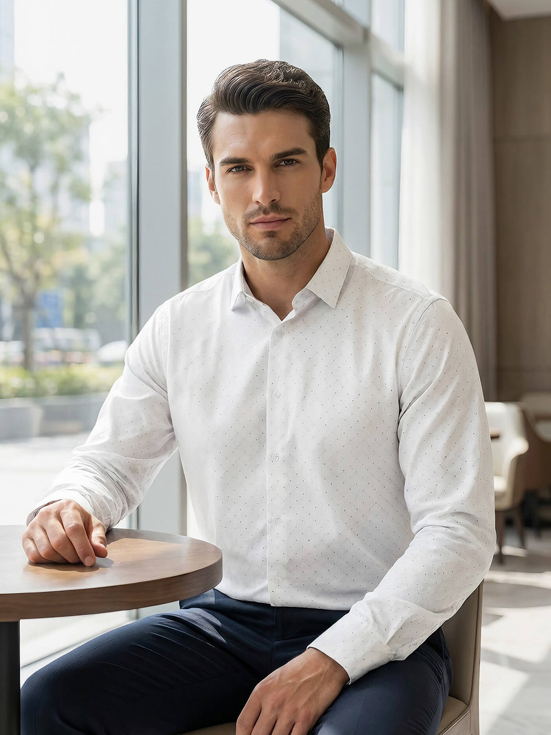 Pánska košeľa biela OZONEE V/V185Z