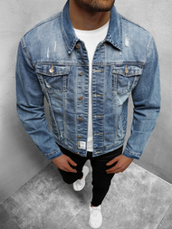 Pánska Riflová Bunda Svetlo Modrá OZONEE NB/MJ500BC