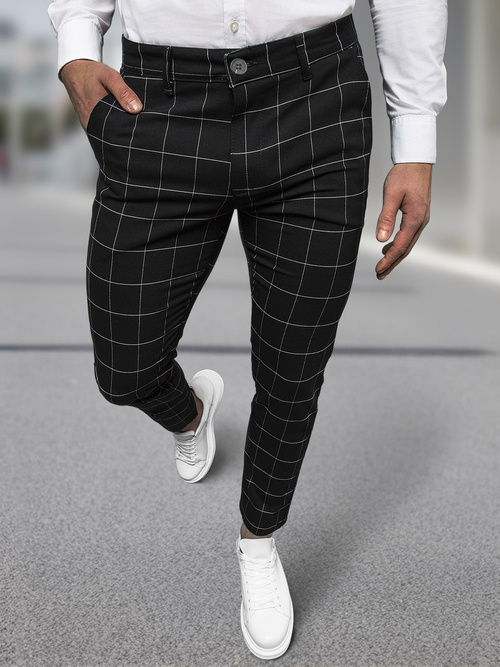 Pánske chino nohavice Čierne OZONEE DJ/5505