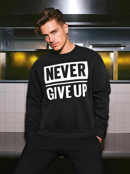 Pánska Mikina Čierna OZONEE JS/8B1769/3