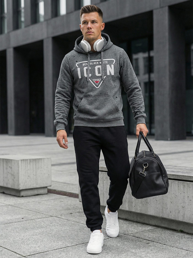 Pánska Mikina Grafitová OZONEE JS/8B1737/5