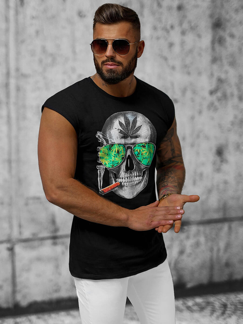 Pánske Tričko Čierne OZONEE O/1193Z