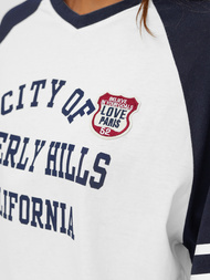 Dámske tričko bielo-námornícke modré OZONEE JS/R62493