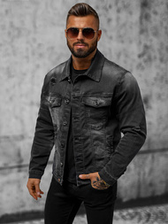 Pánska Riflová Bunda Čierna OZONEE NB/MJ506NZ