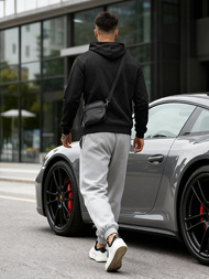 Pánska Mikina Čierna OZONEE JS/8B1973/3