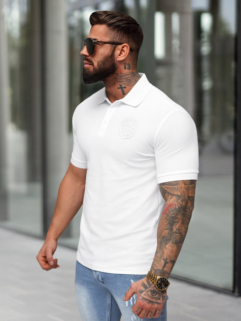 Pánska Polokošeľa Bielé OZONEE NB/MT3142