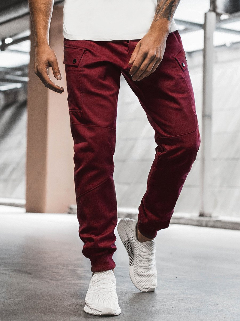 Pánske jogger nohavice Bordové OZONEE O/11103