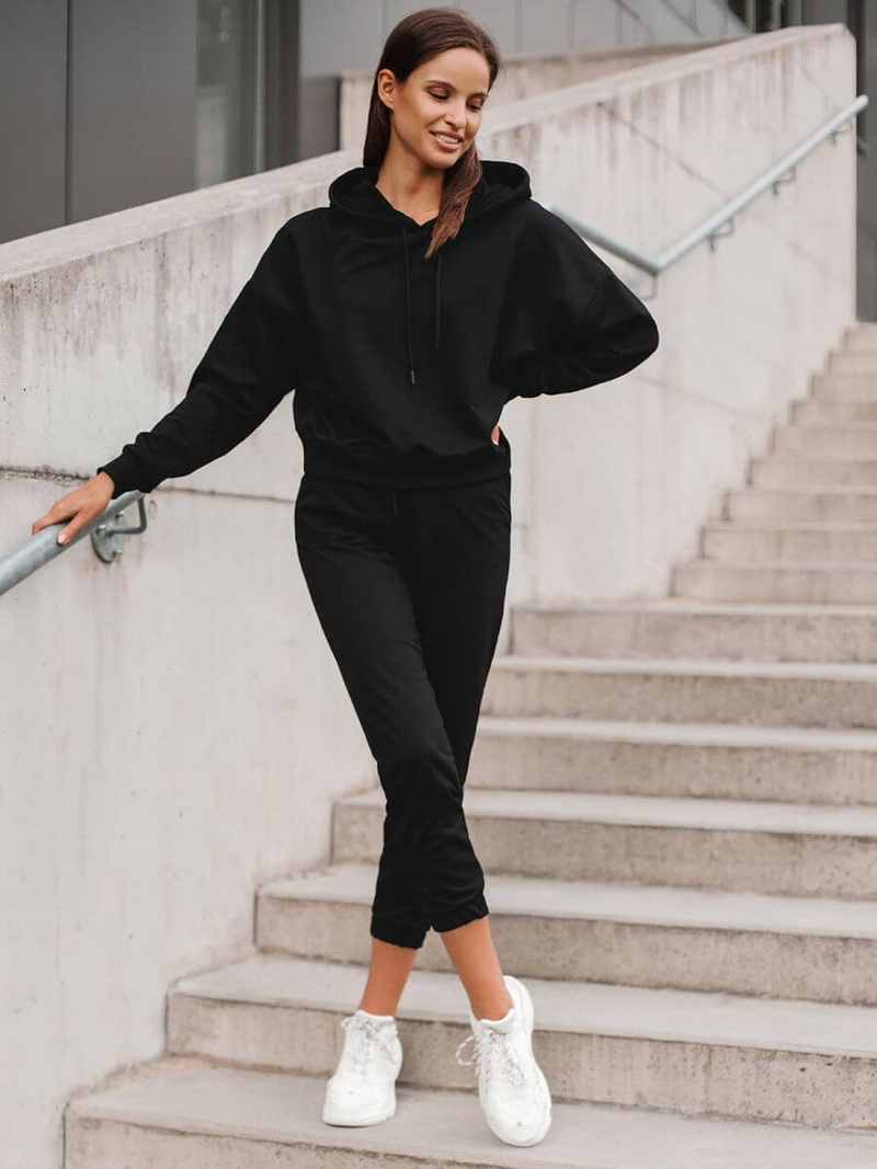 Dámska dvojdielna tepláková súprava Čierna OZONEE O/MB2041/21