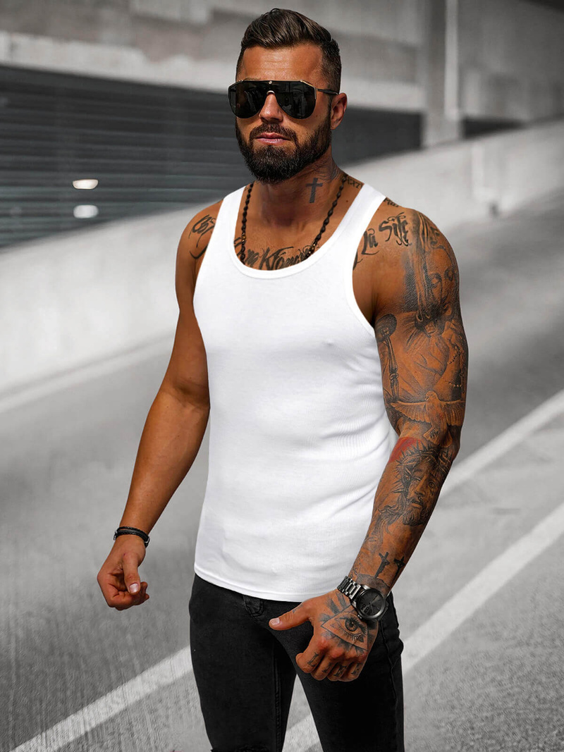 Pánske tielko Biele OZONEE JS/NB001