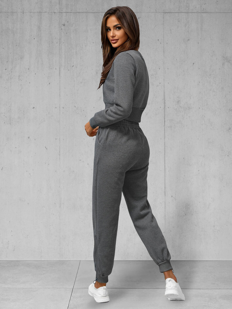 Dámska dvojdielna tepláková súprava grafitová OZONEE JS/8C78/5Z