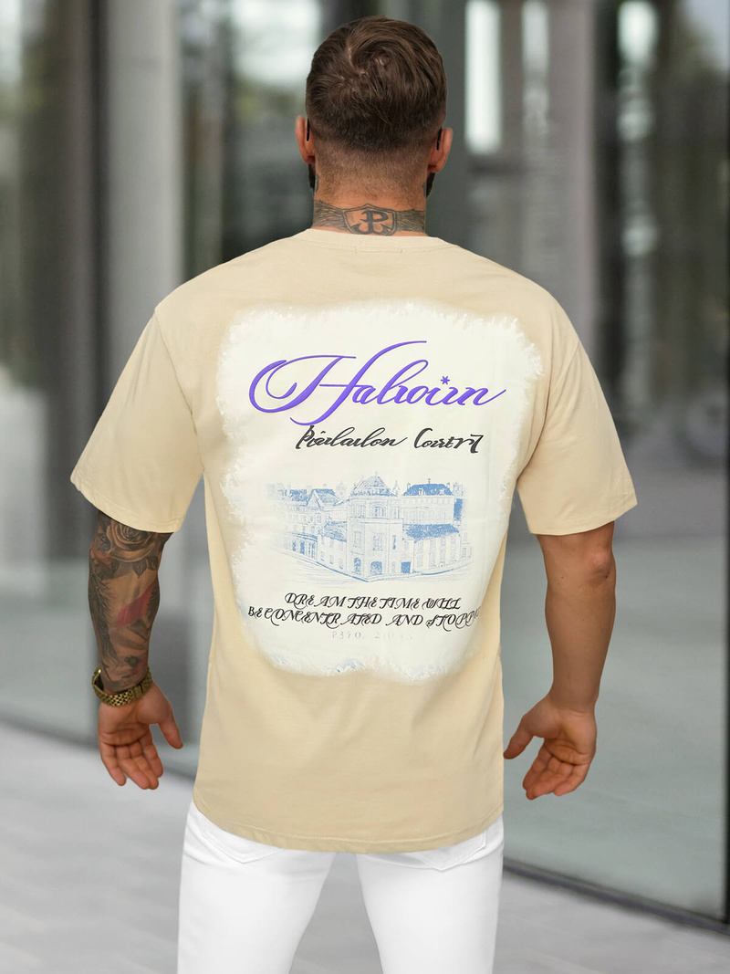 Pánske Tričko Béžová OZONEE O/YN2/632