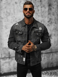 Pánska Riflová Bunda Čierna OZONEE NB/MJ515N