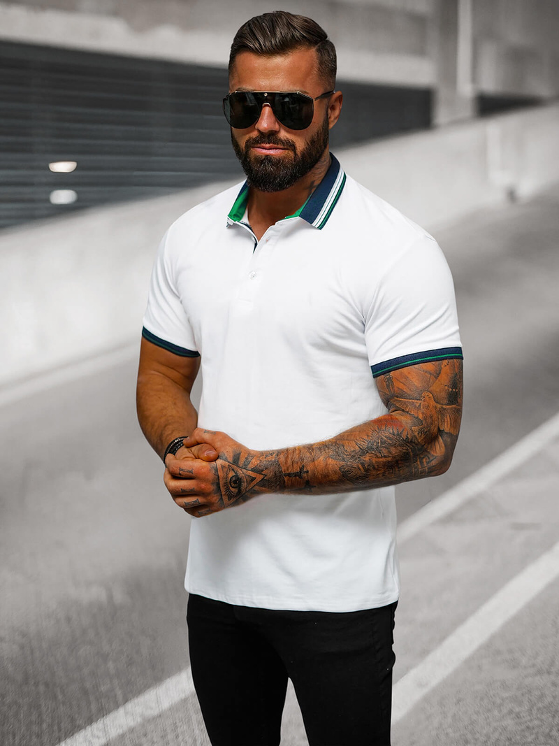 Pánska Polokošeľa Bielé OZONEE O/DA729