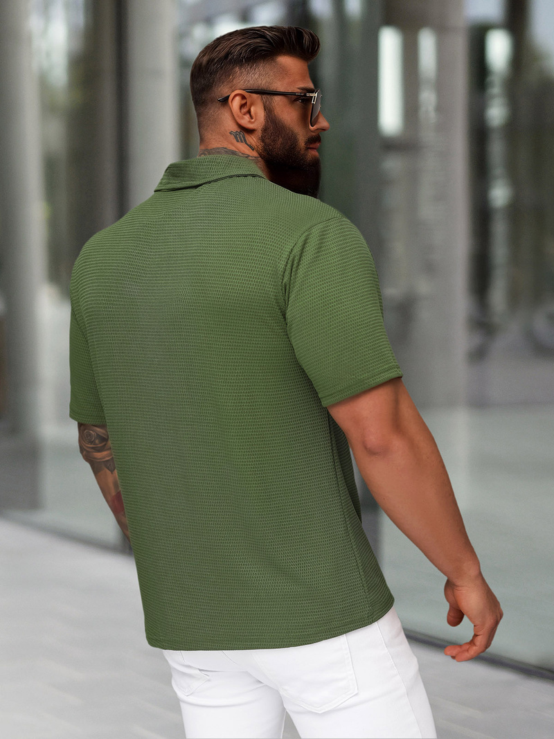 Pánska Polokošeľa Khaki OZONEE O/YN2/593