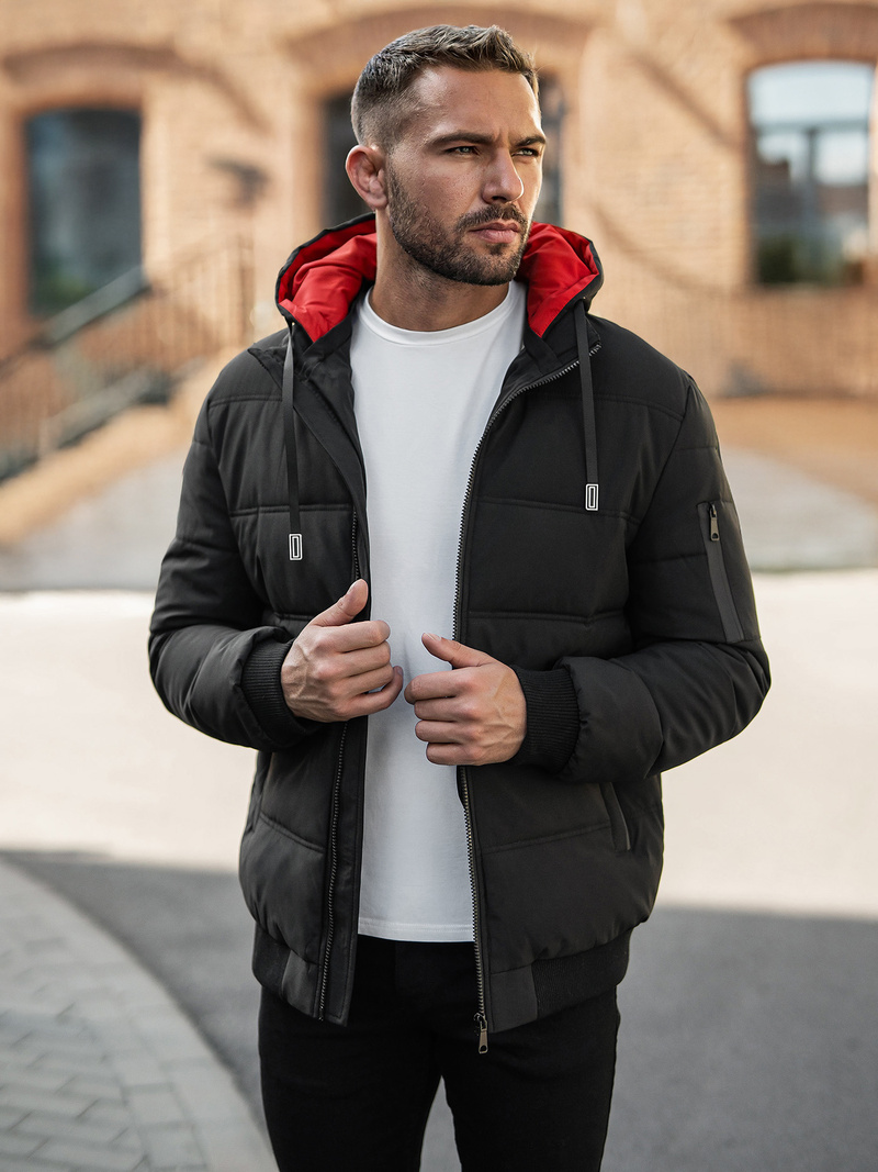 Pánska Bunda Čierna OZONEE JS/31M5003Z