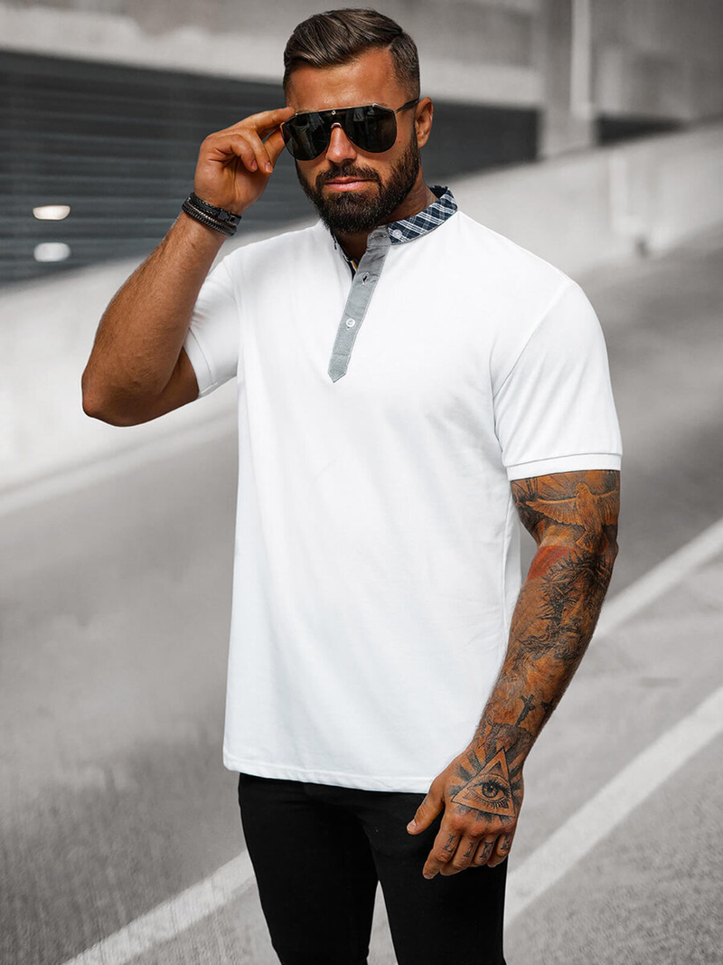 Pánska Polokošeľa Bielé OZONEE O/DA803