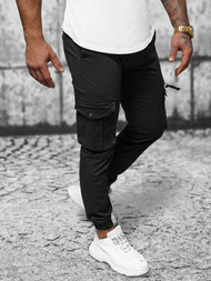 Pánske Chino Jogger Nohavice Čierne OZONEE NB/MP0201N