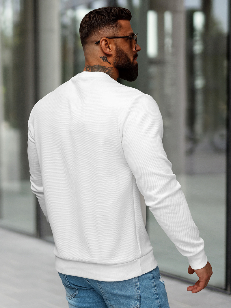 Pánska Mikina Biela OZONEE O/P2027Z