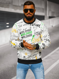 Pánska Mikina Biela OZONEE JS/8B1228/1