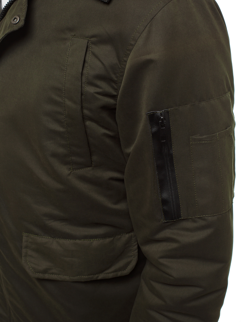 Pánska Bunda Tmavo-Zelená OZONEE JS/2019005