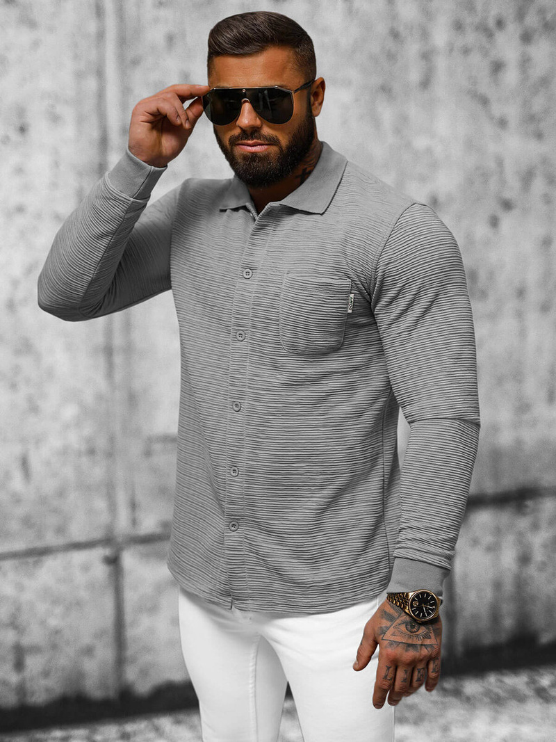 Pánska Mikina Sivé OZONEE O/TB2262