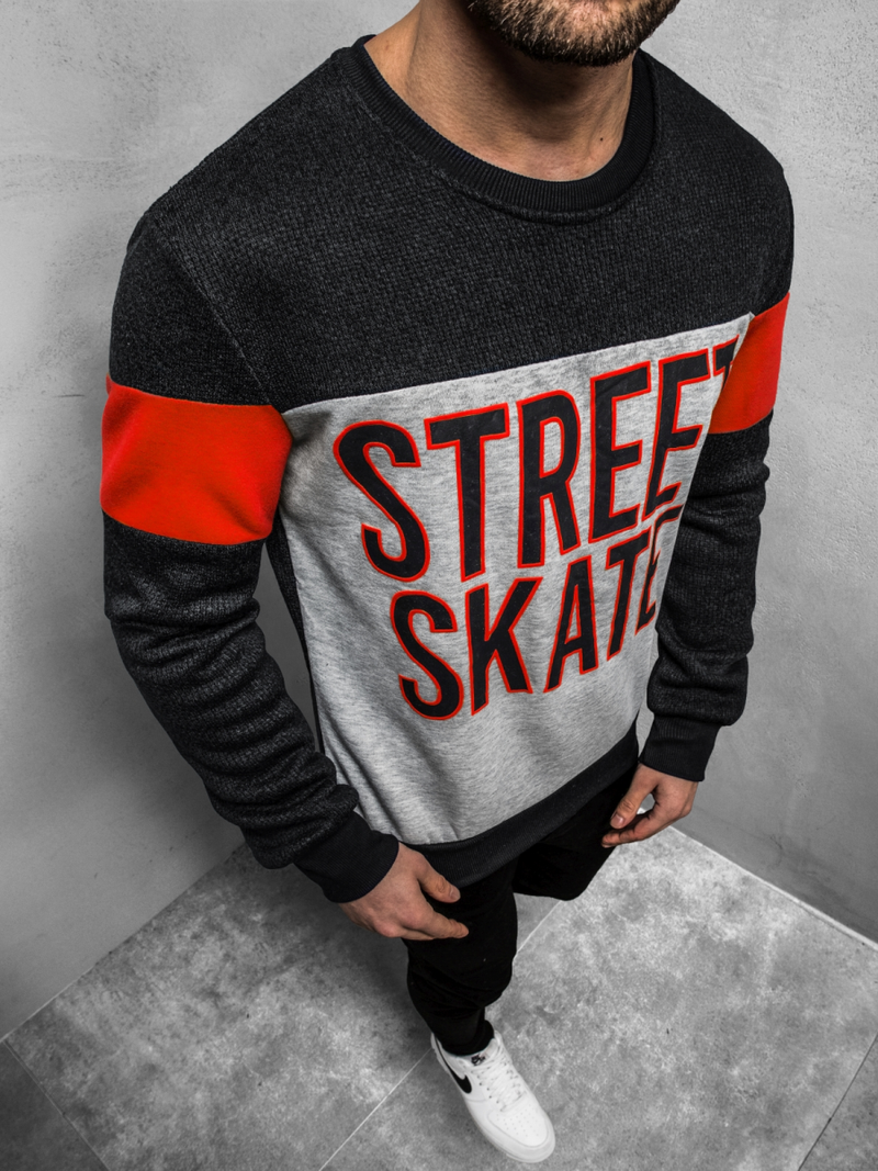 Pánska Mikina Čierna OZONEE JS/KS1901Z