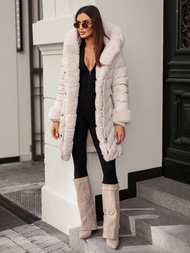 Dámska bunda ecru OZONEE JS/5M3156/254Z