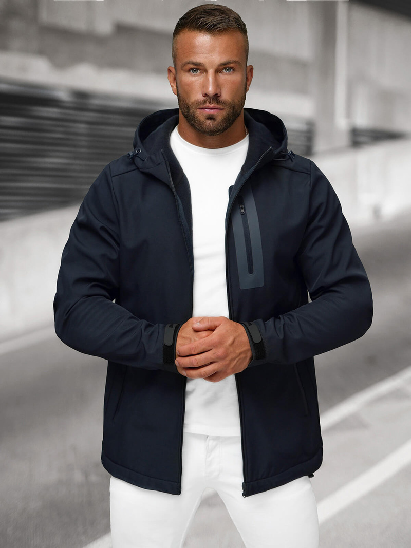 Pánska softshellová bunda námornícka modrá OZONEE JS/27B6513/25