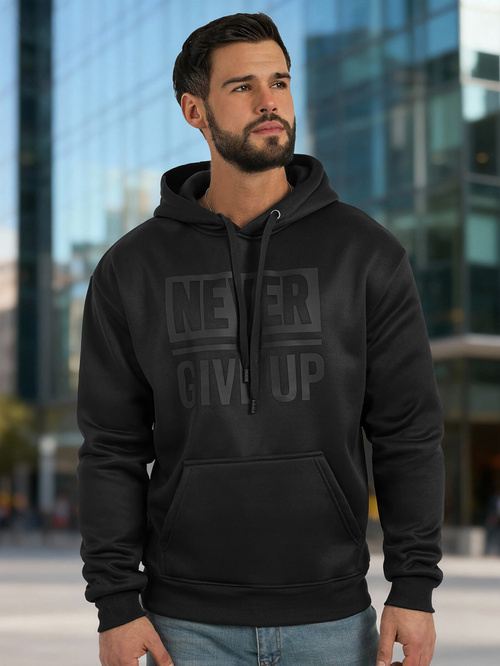 Pánska Mikina Čierna OZONEE JS/8B1983/3