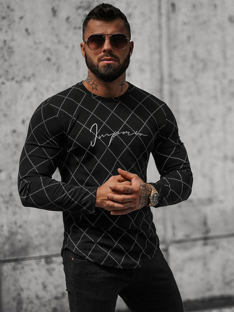 Pánska Mikina Čierna OZONEE O/5919BZ